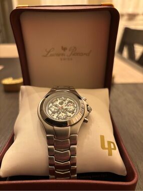 Lucien Piccard Men’s Automatic Skeleton Watch 26503BU – Box & Papers